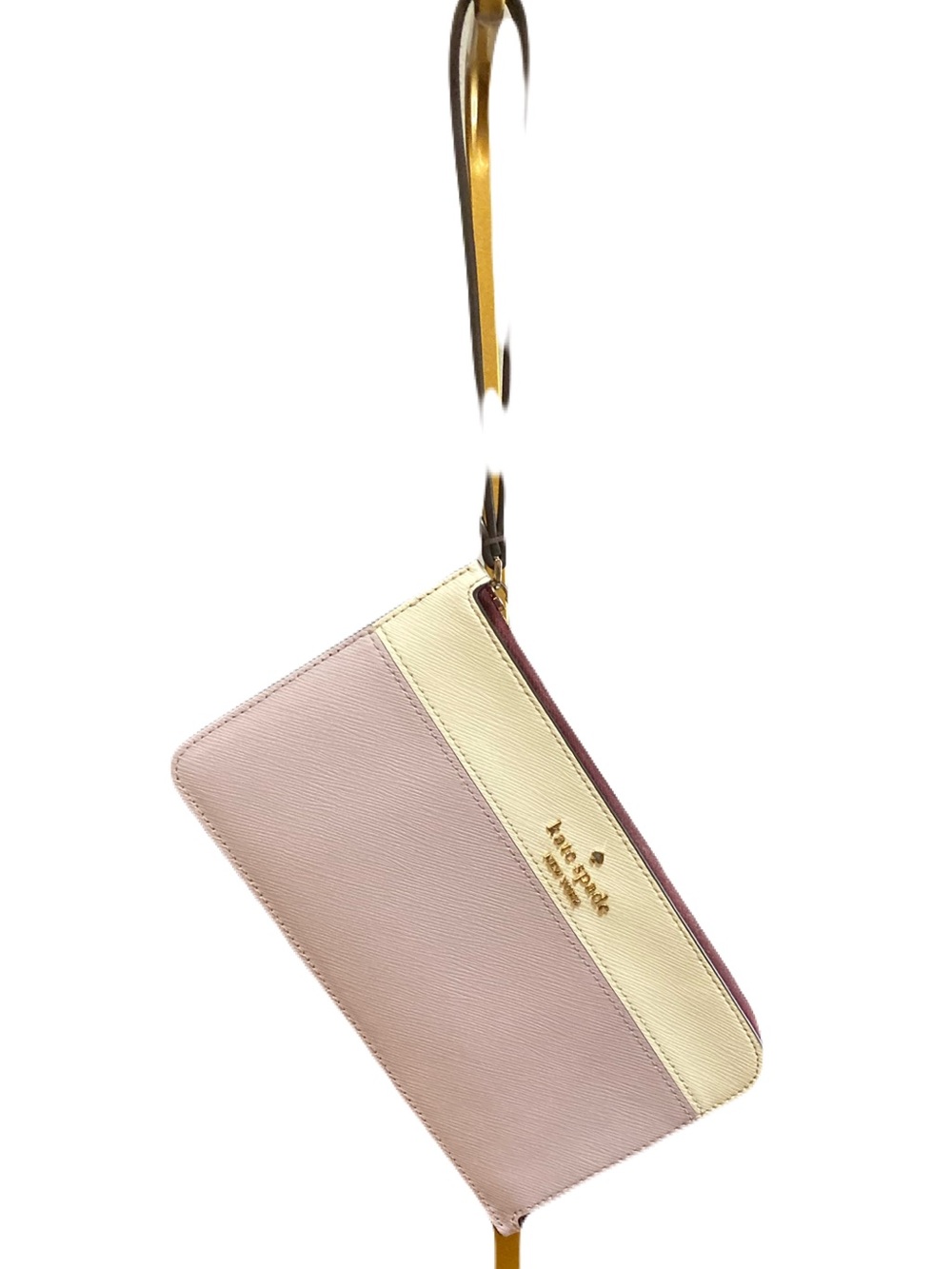Kate Spade Lucy L Zip Saffiano Leather Wristlet in Lilac Moon Multi EUC - Picture 3 of 13
